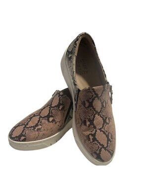 Naturalizer Hawthorn Snake Print Leather Slide Sneaker Loafers Side 7.5